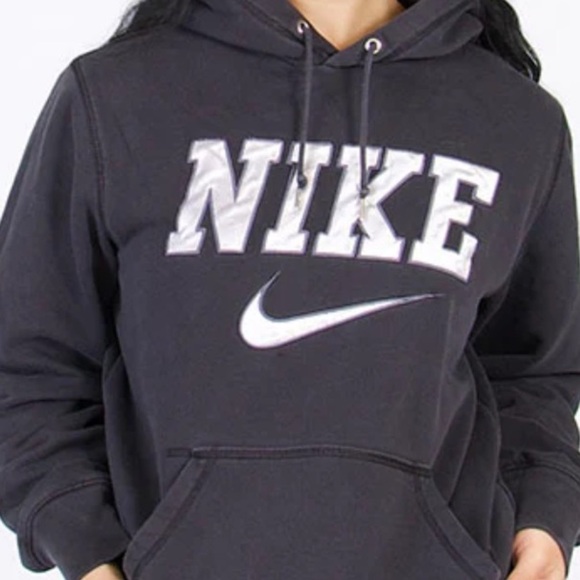 Nike Swoosh Spellout Black Sweatshirt Sz XXL Men - Picture 1 of 8